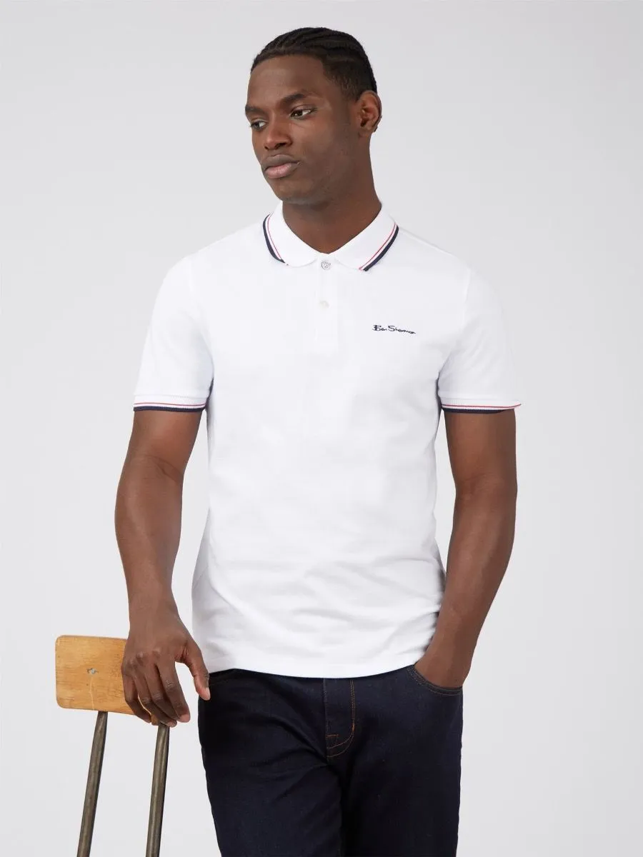 Ben Sherman Short Sleeve White Polo Shirt