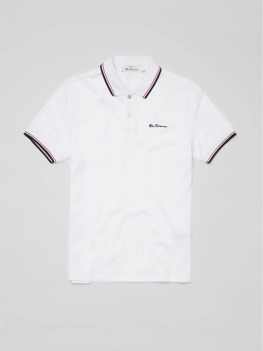 Ben Sherman Short Sleeve White Polo Shirt