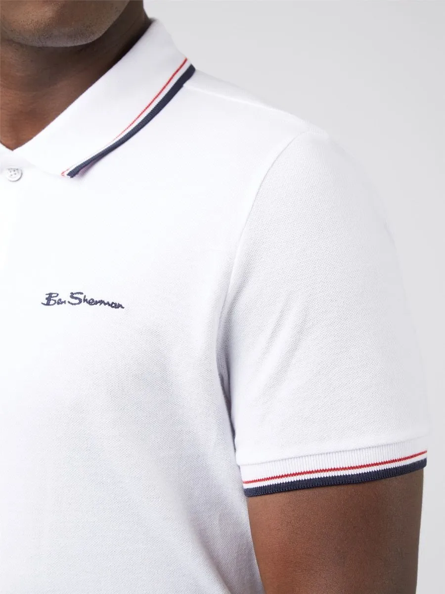 Ben Sherman Short Sleeve White Polo Shirt