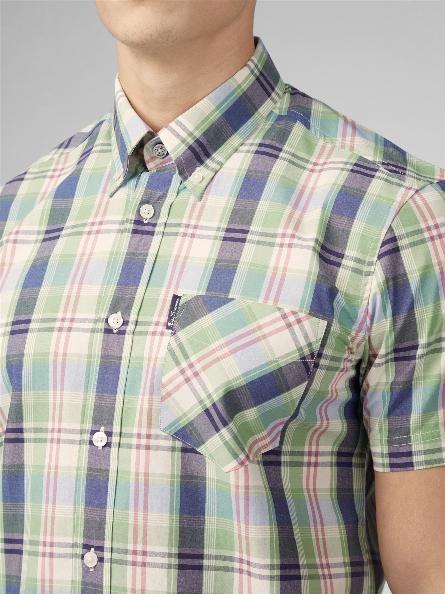 Ben Sherman Gingham OverCheck Shirt Short Sleeve Men