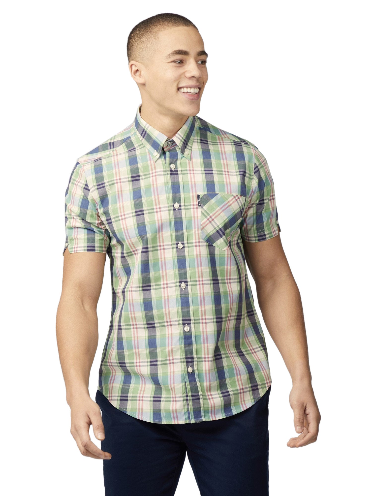 Ben Sherman Gingham OverCheck Shirt Short Sleeve Men