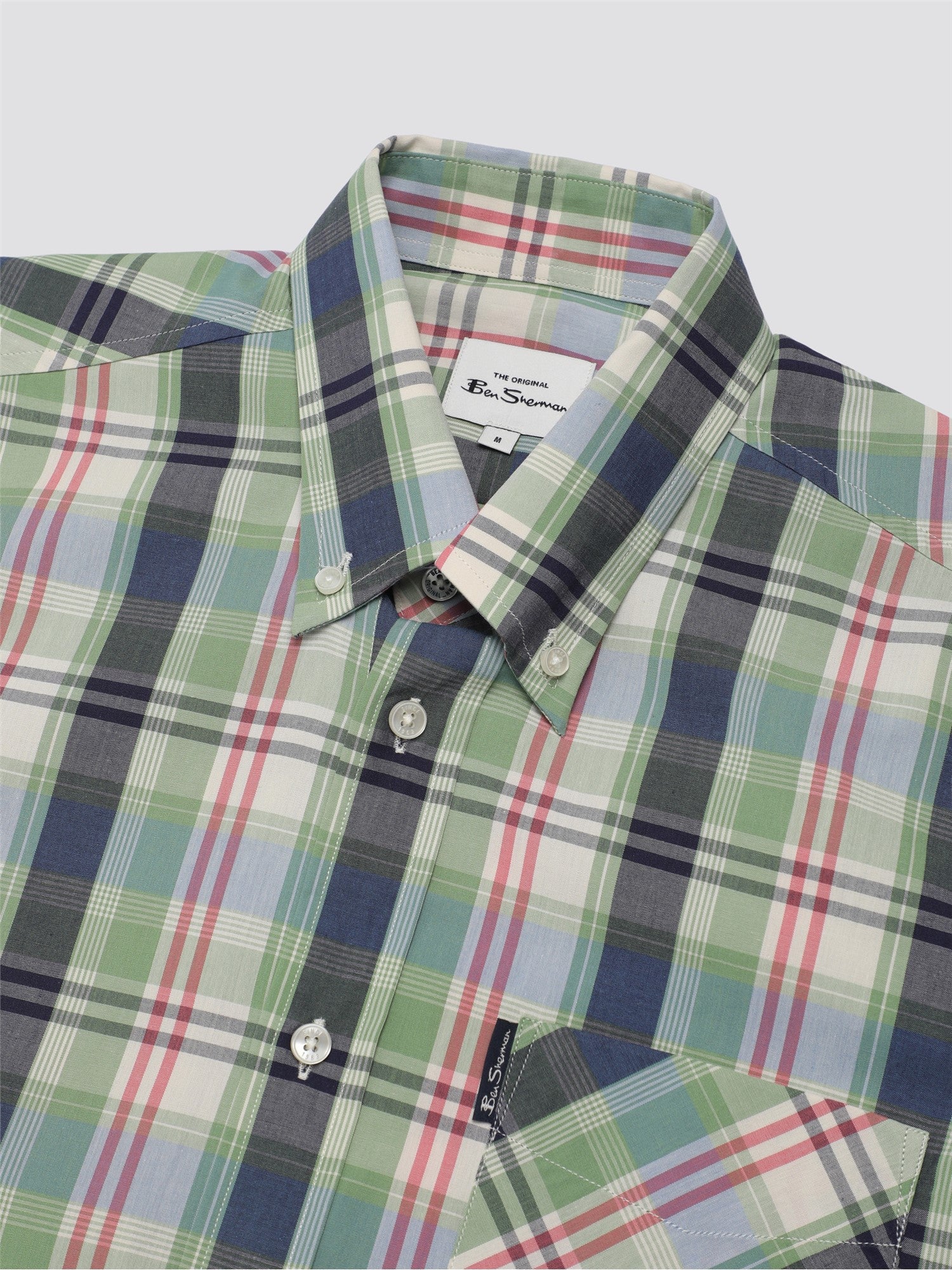 Ben Sherman Gingham OverCheck Shirt Short Sleeve Men