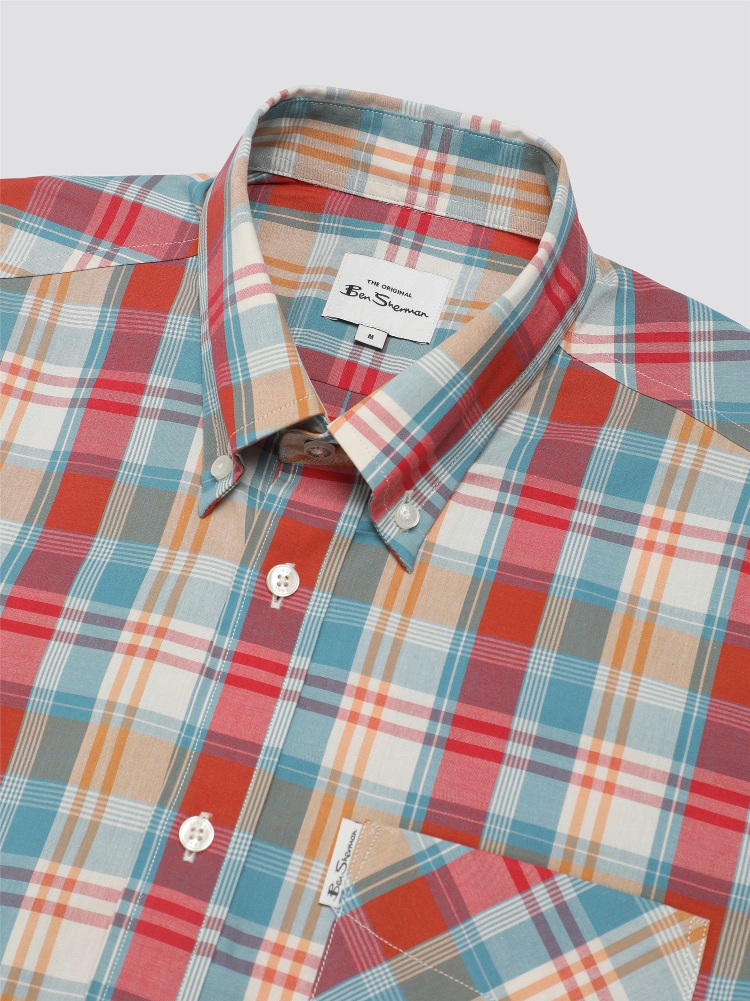 Ben Sherman Gingham OverCheck Shirt Short Sleeve Men