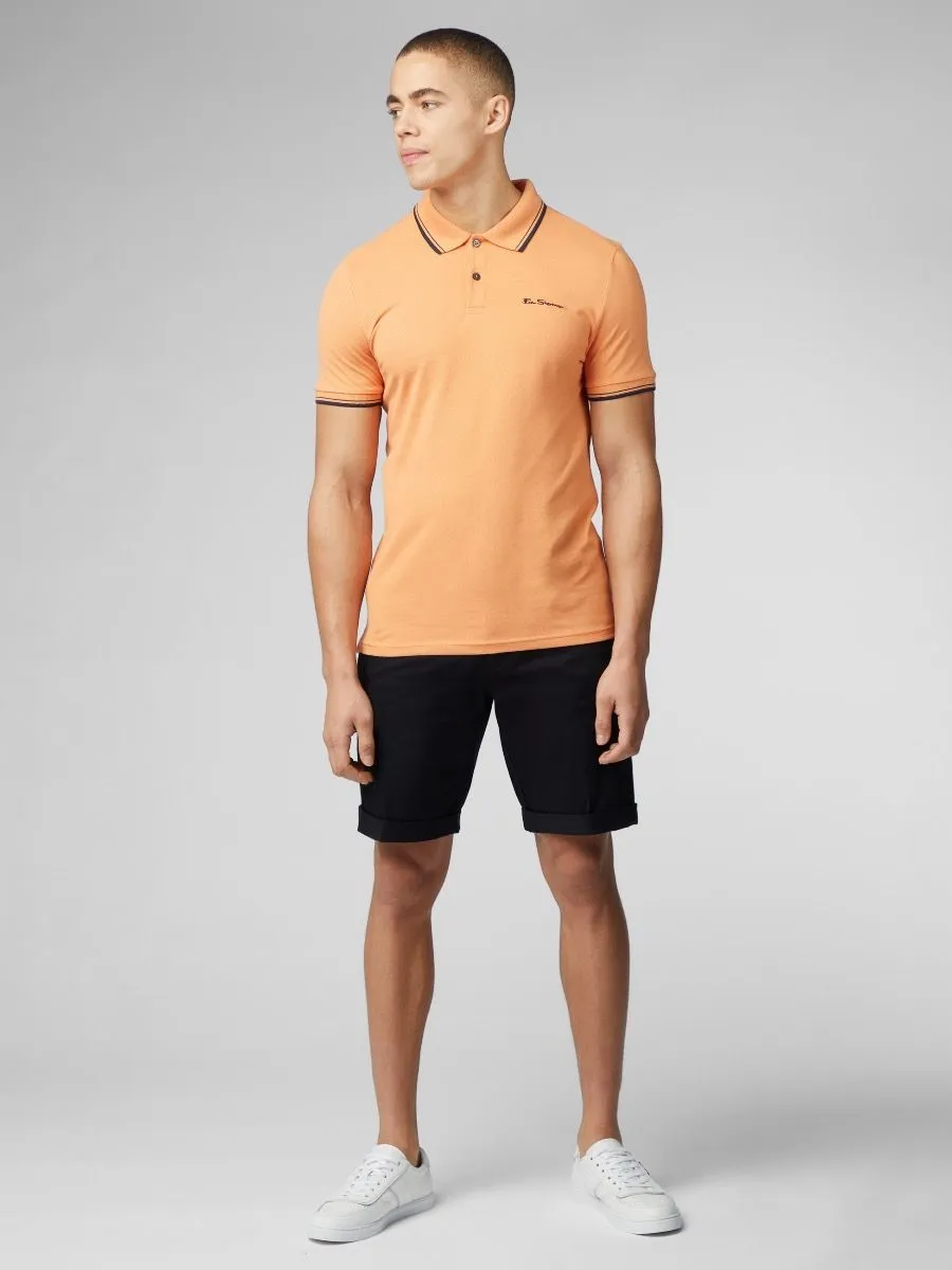 Ben Sherman Men's Casual Short Sleeve Polo Shirt in Copper Orange