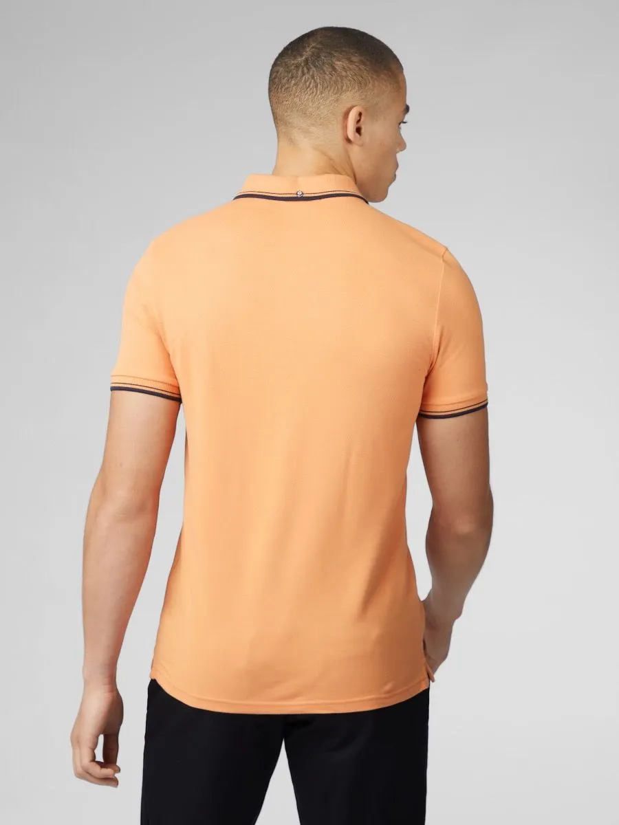 Ben Sherman Men's Casual Short Sleeve Polo Shirt in Copper Orange