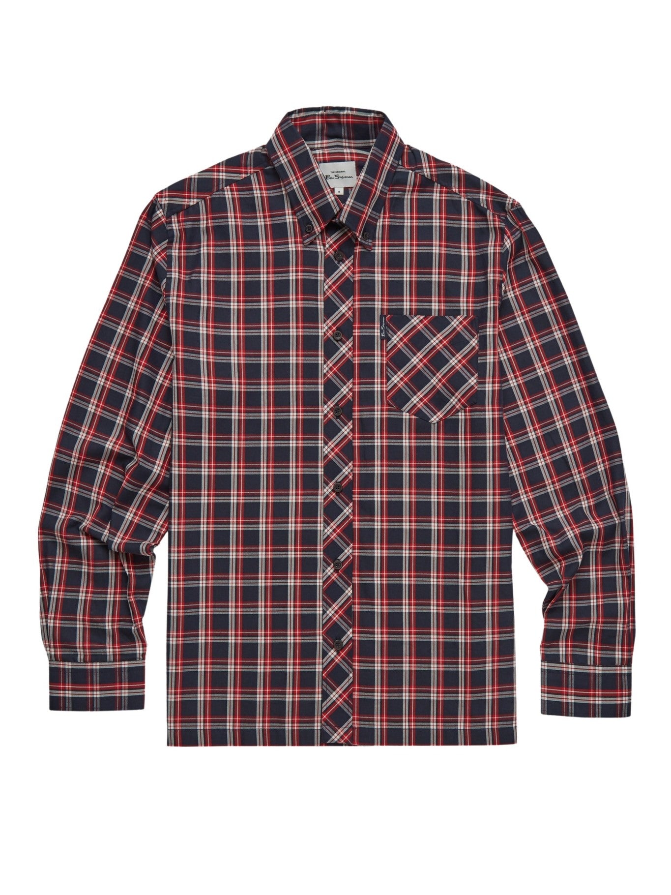 Ben Sherman Men's Grid Check Shirt - Iconic 3 Finger Collar; Ben Sherman Iconic Grid Check Shirt for Men; Ben Sherman Men's Grid