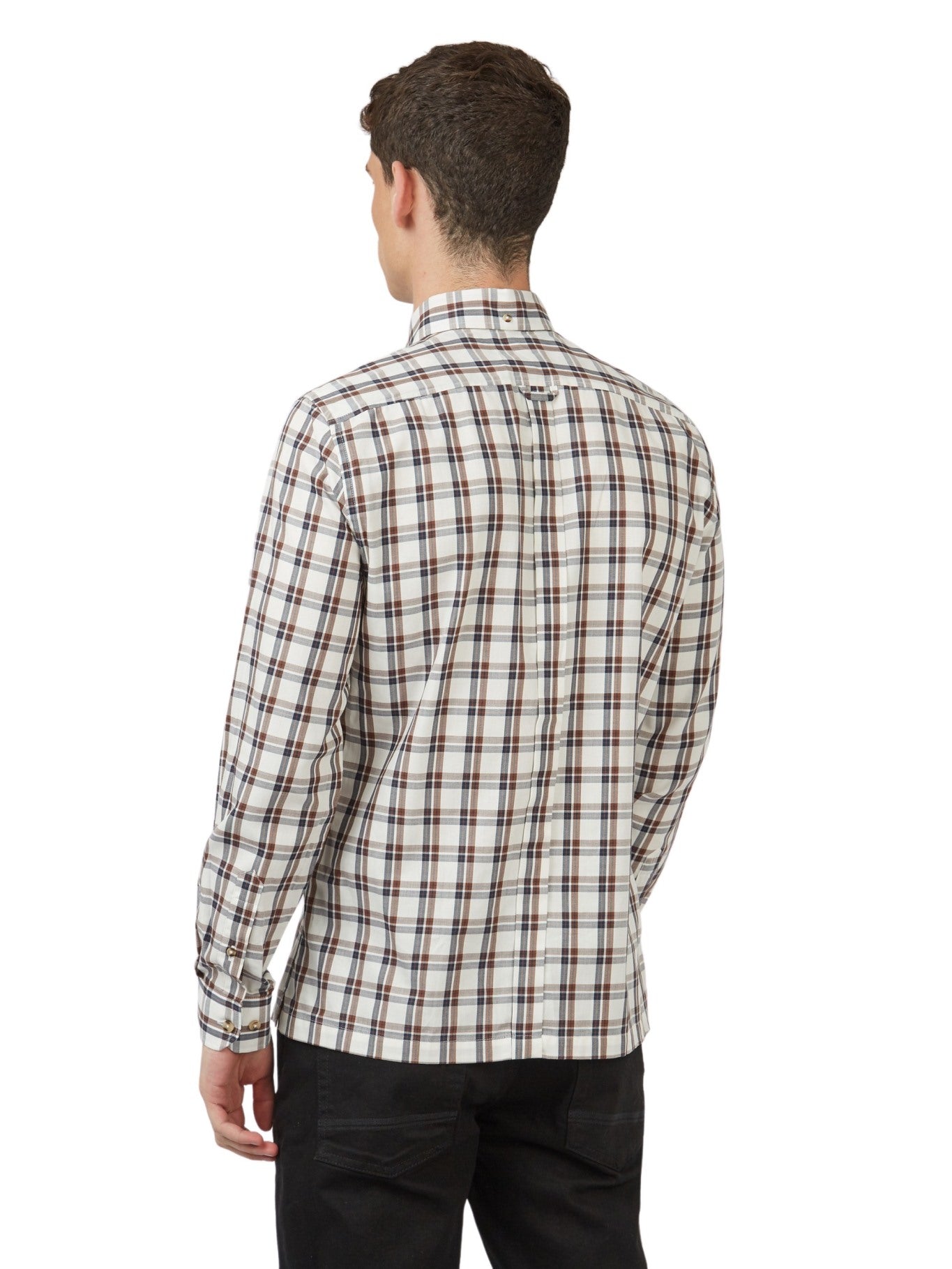 Ben Sherman Men's Grid Check Shirt - Iconic 3 Finger Collar; Ben Sherman Iconic Grid Check Shirt for Men; Ben Sherman Men's Grid