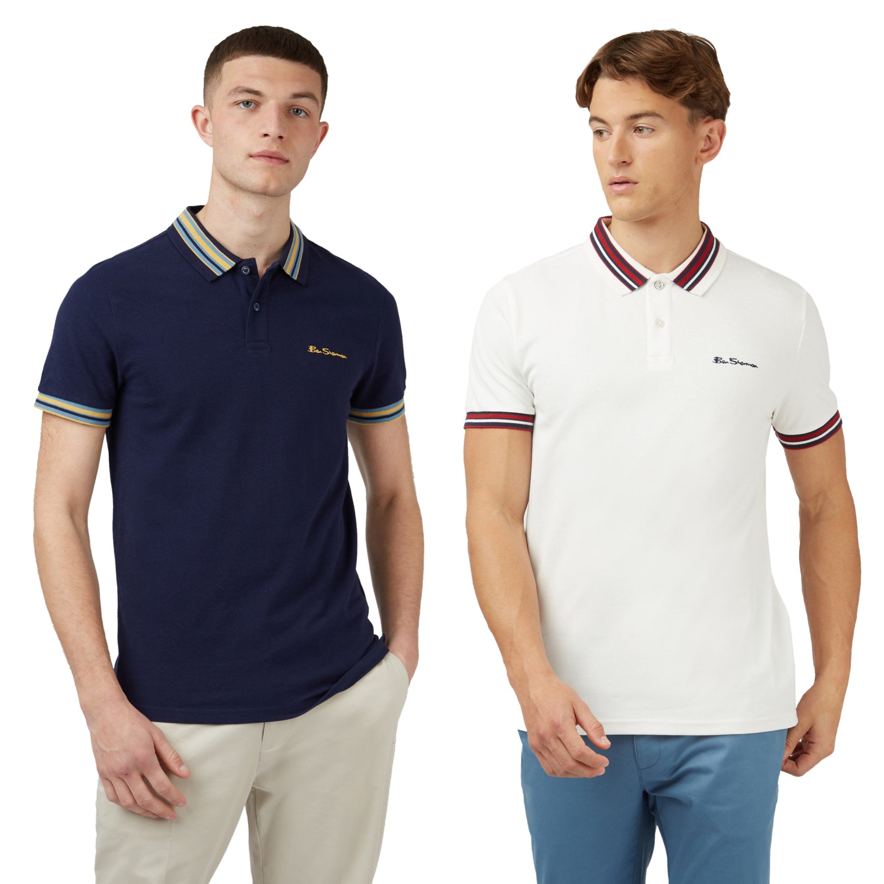 Ben Sherman Men's Pique Polo Shirt - House Collar Design