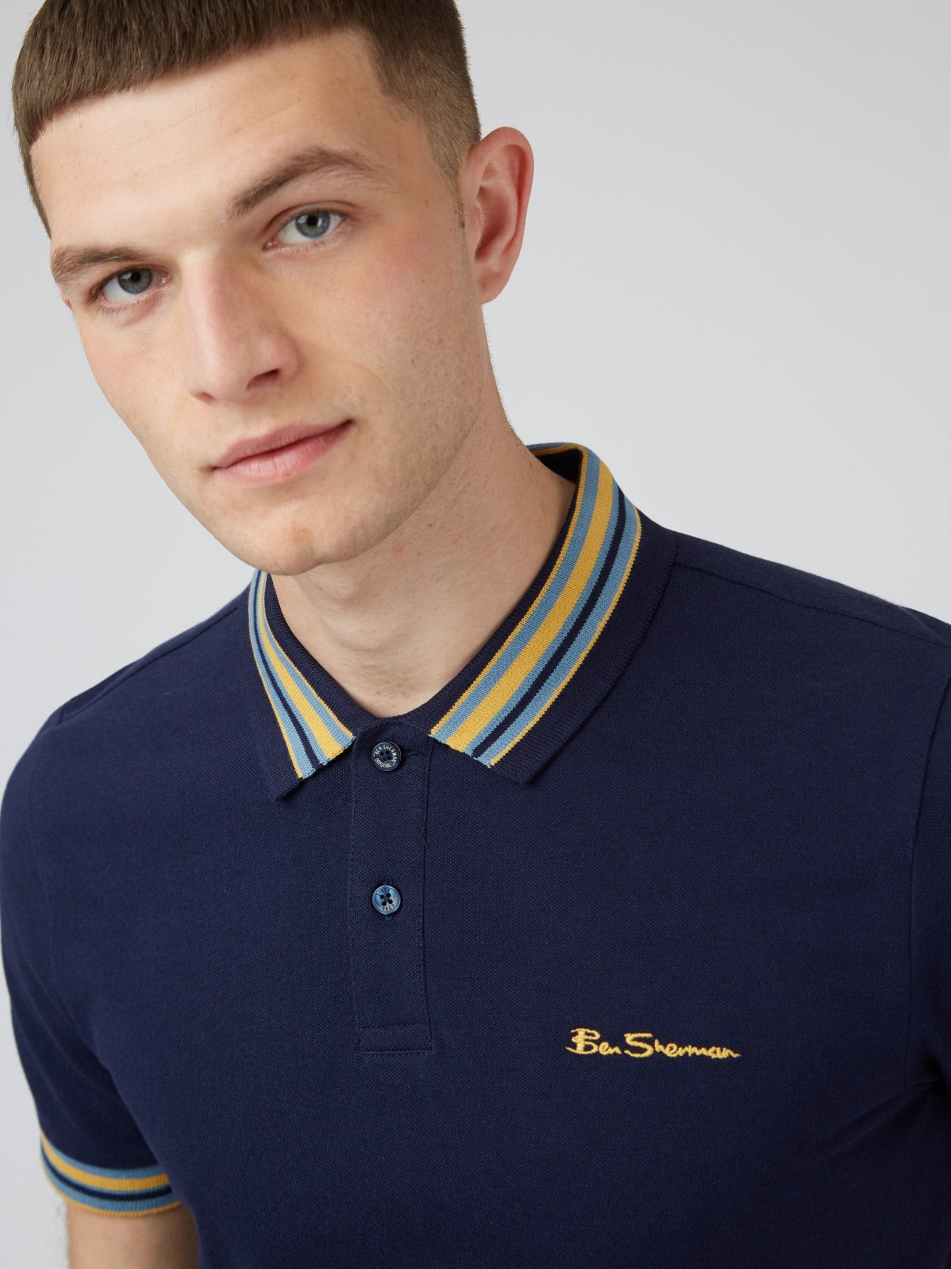 Ben Sherman Men's Pique Polo Shirt - House Collar Design