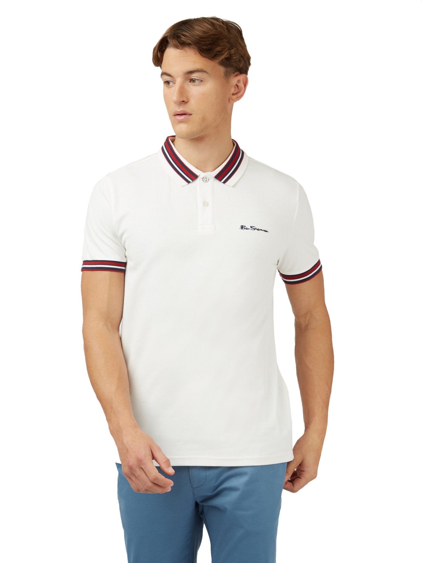 Ben Sherman Men's Pique Polo Shirt - House Collar Design