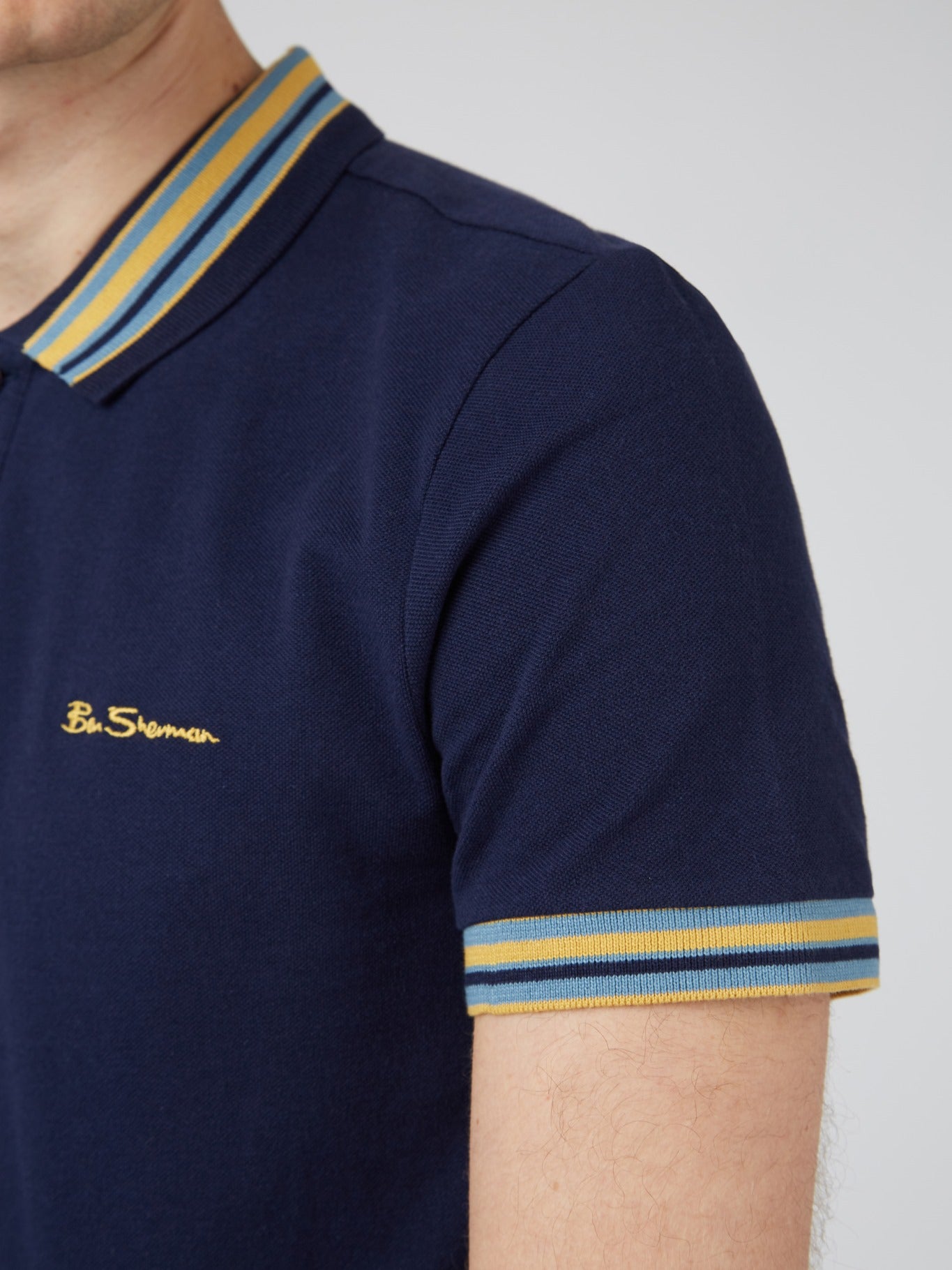 Ben Sherman Men's Pique Polo Shirt - House Collar Design