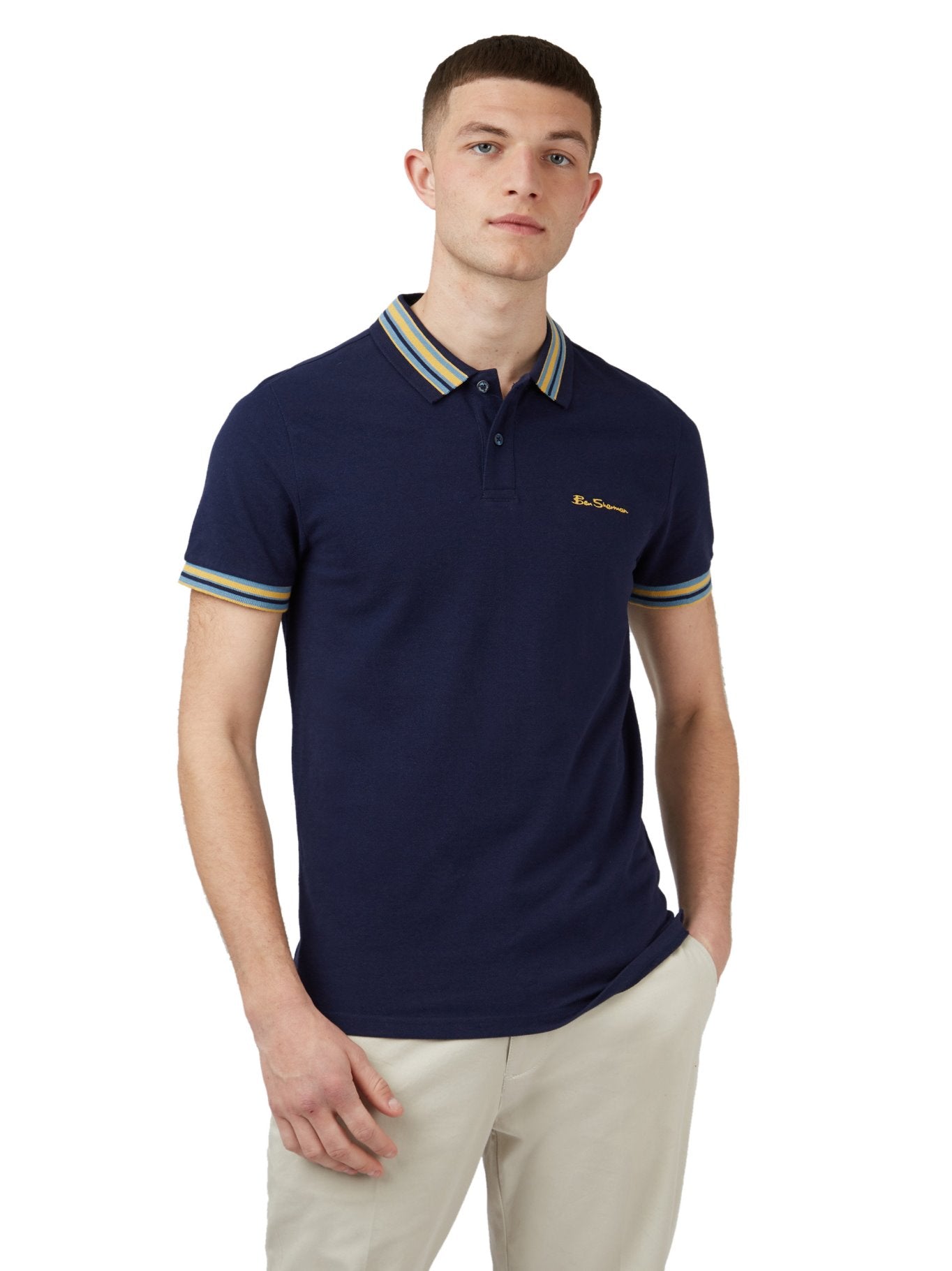 Ben Sherman Men's Pique Polo Shirt - House Collar Design