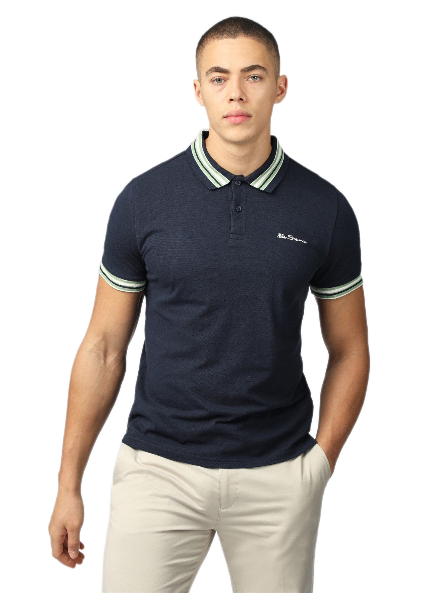 Ben Sherman Men's Pique Polo Shirt - House Collar Design