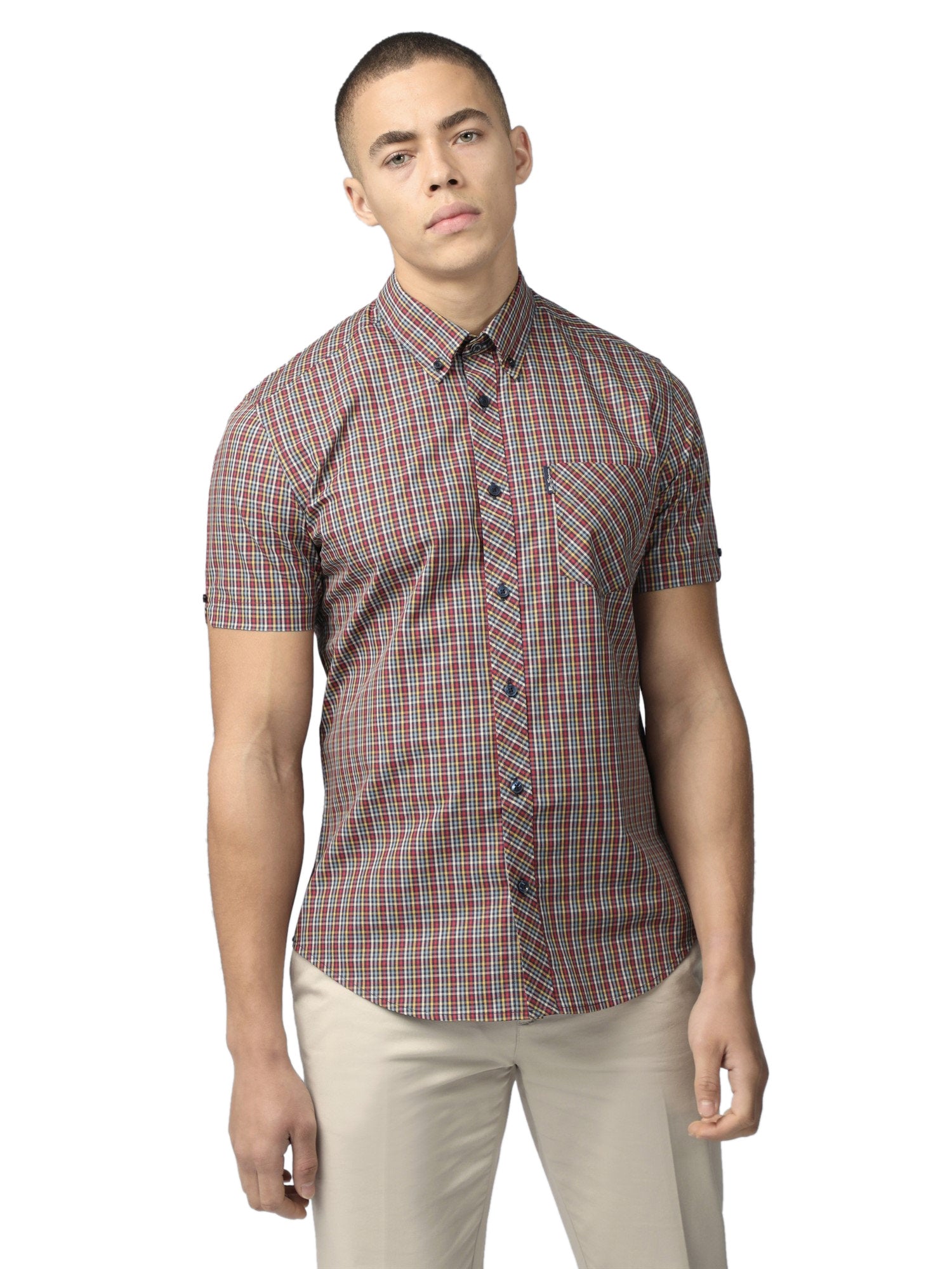 Ben Sherman Mini Gingham Check Shirt - Men's Short Sleeve Shirt