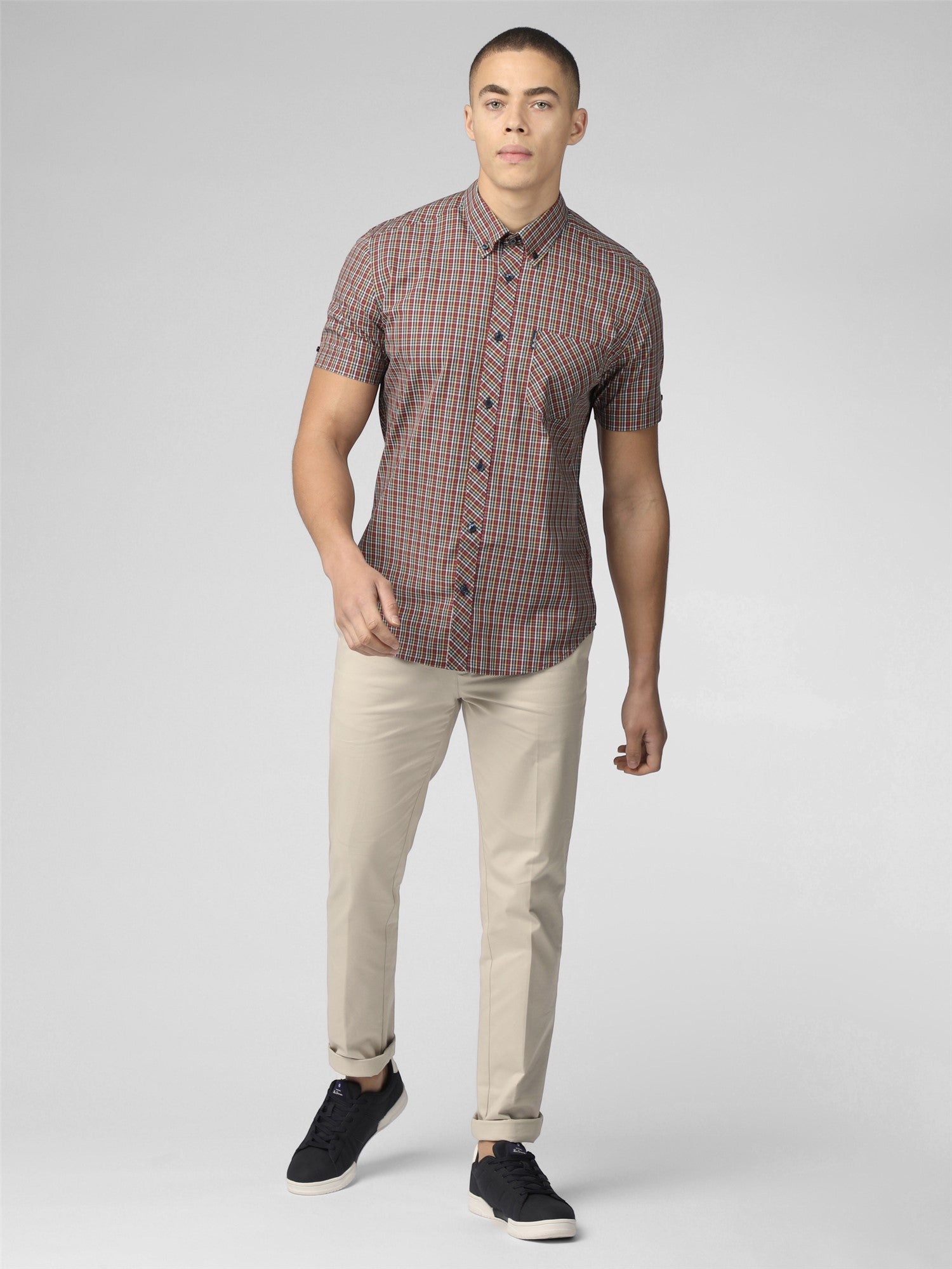 Ben Sherman Mini Gingham Check Shirt - Men's Short Sleeve Shirt