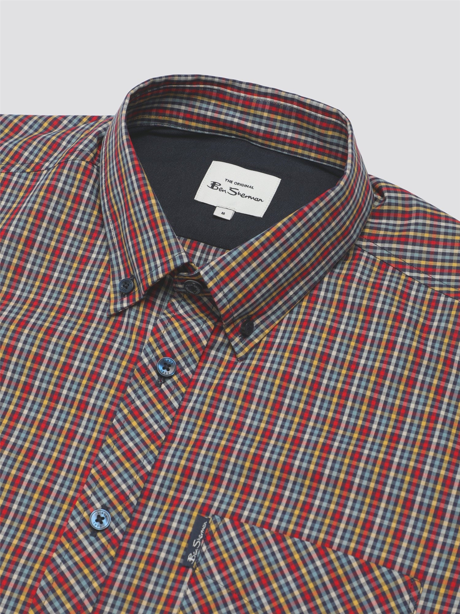 Ben Sherman Mini Gingham Check Shirt - Men's Short Sleeve Shirt