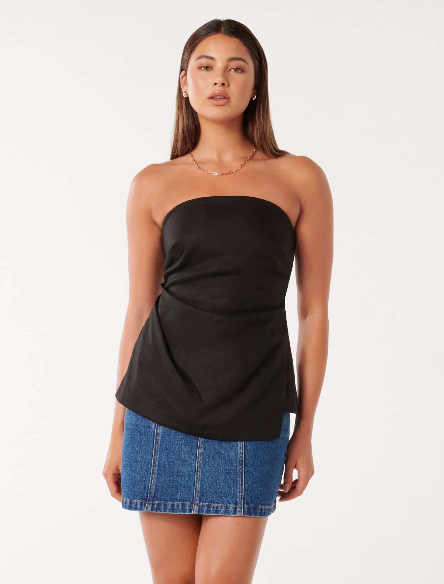 Bess Linen Bandeau Top - Shop Now