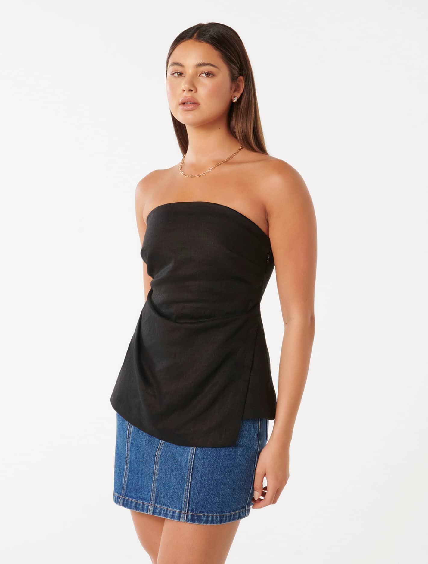 Bess Linen Bandeau Top - Shop Now