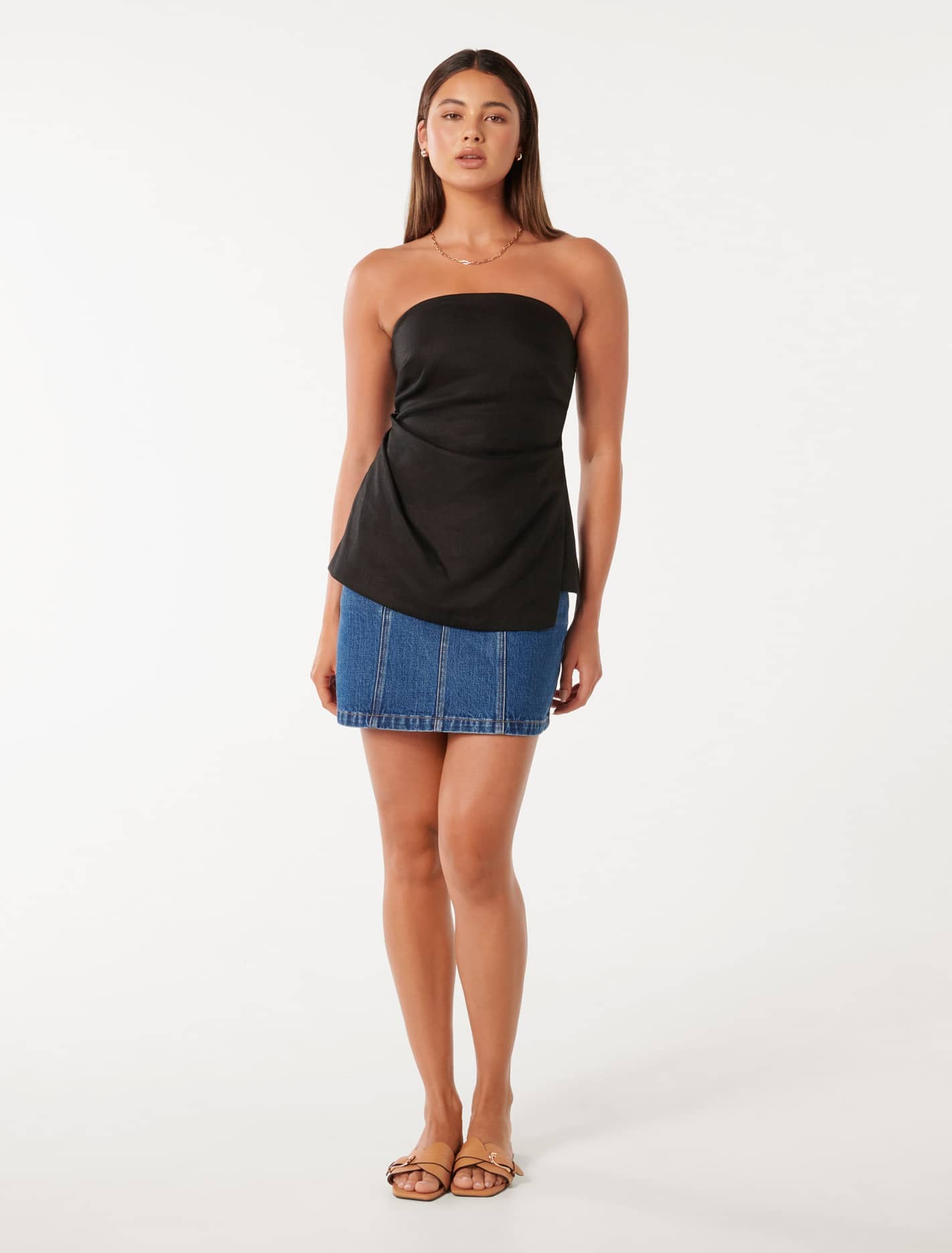 Bess Linen Bandeau Top - Shop Now