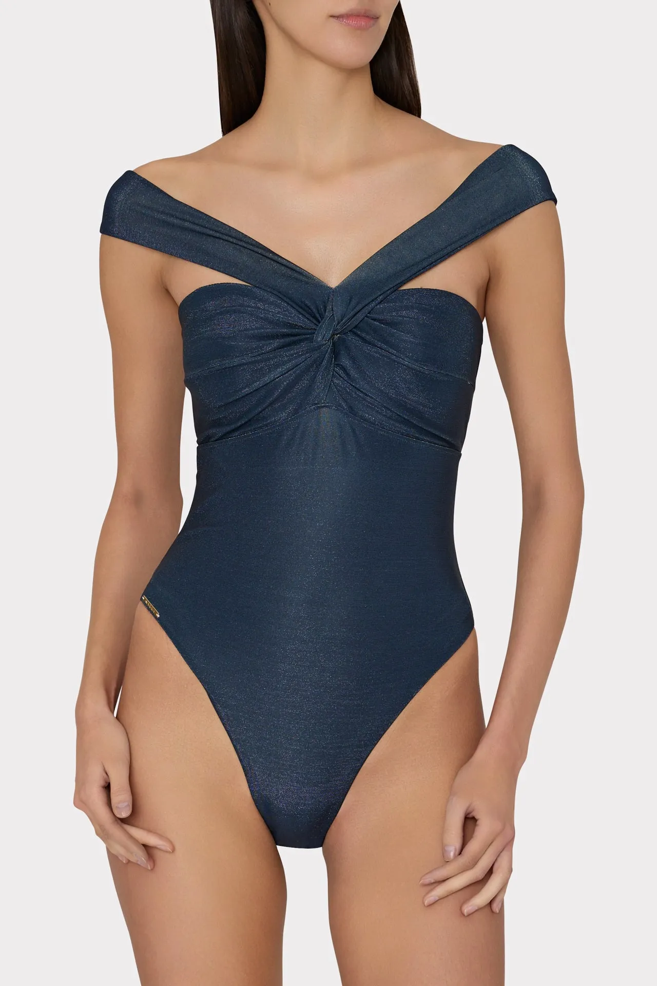 Betsy Shimmer Bandeau One Piece Swimsuit