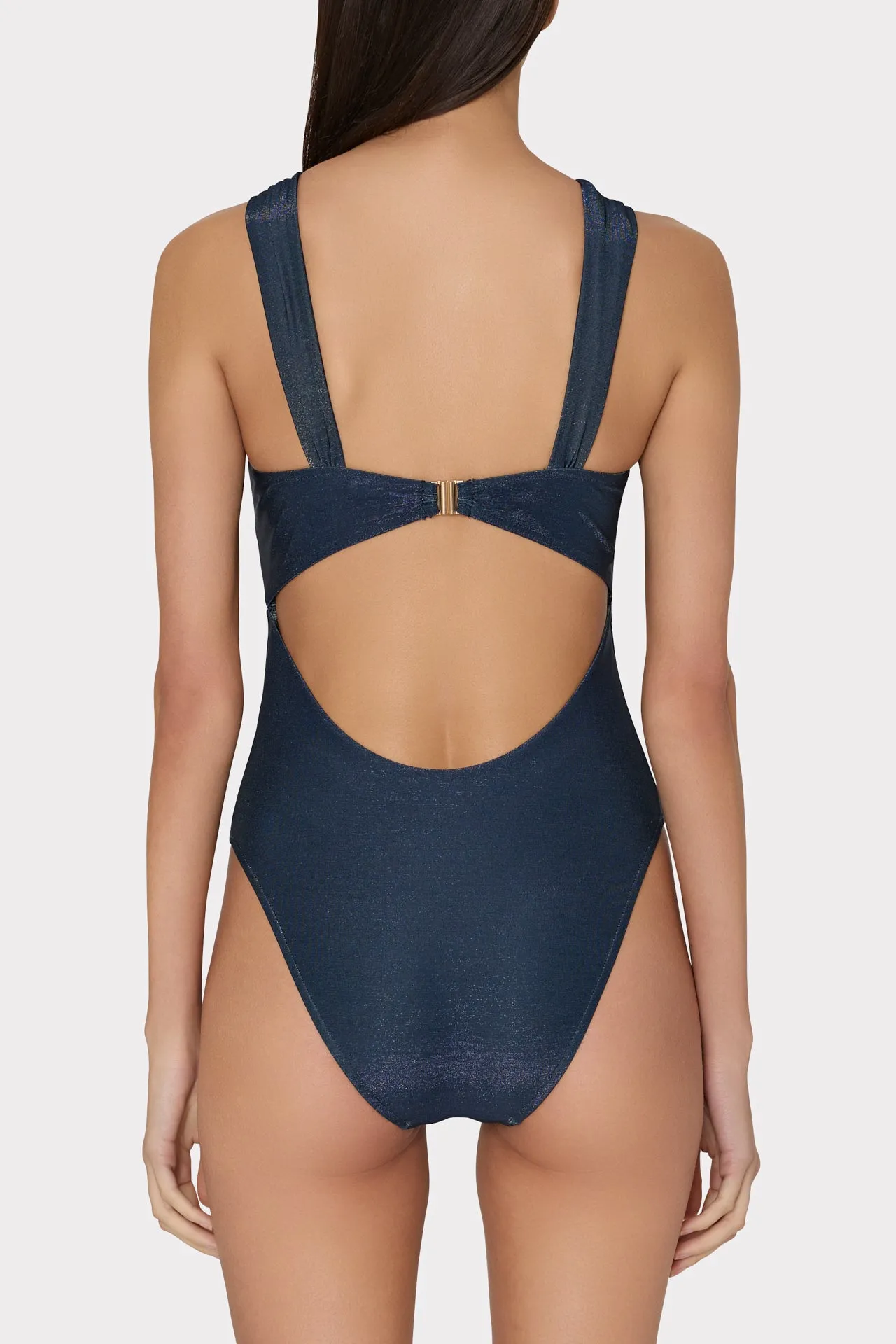 Betsy Shimmer Bandeau One Piece Swimsuit