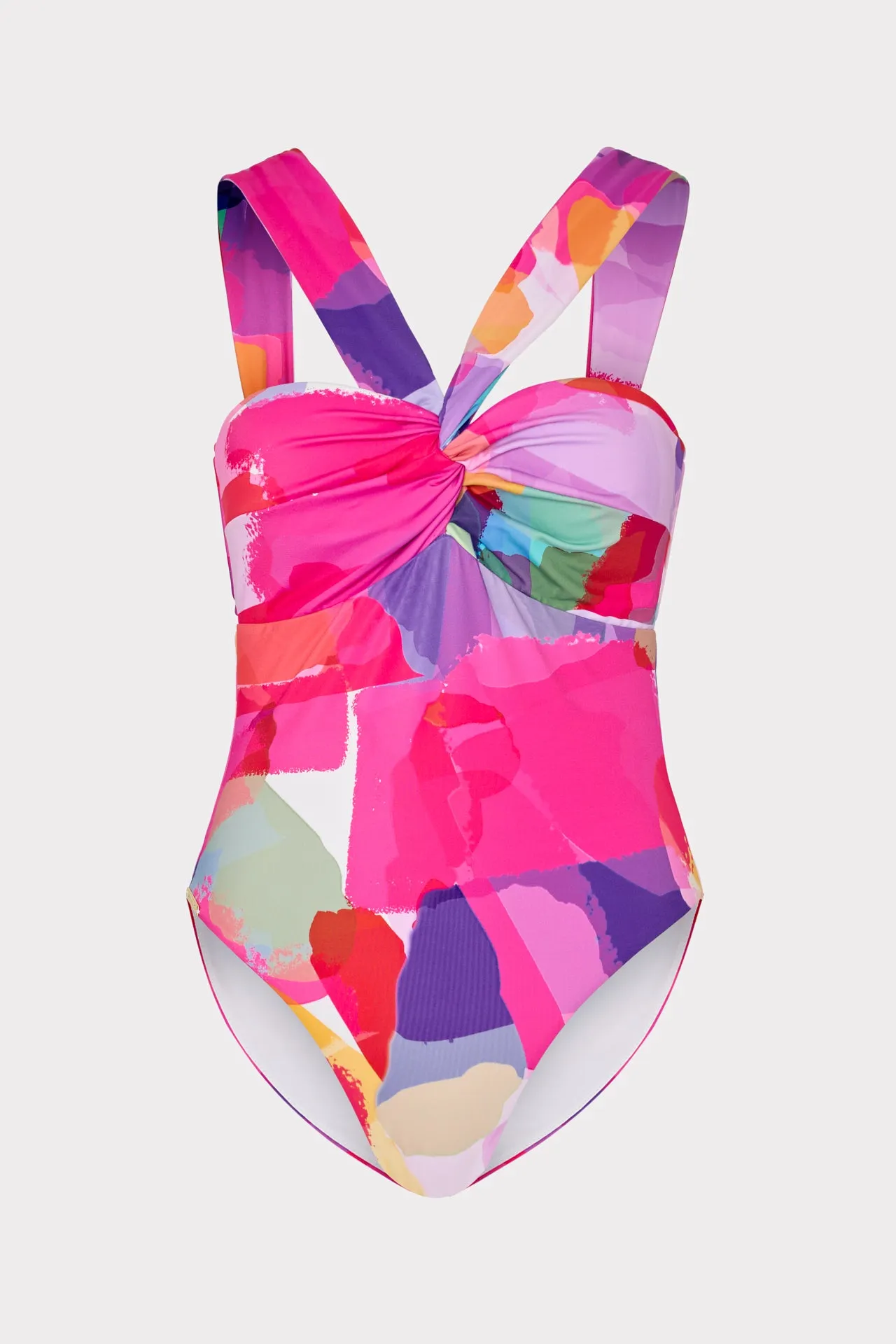 Betsy Rainbow Waterfall Bandeau One Piece Swimsuit