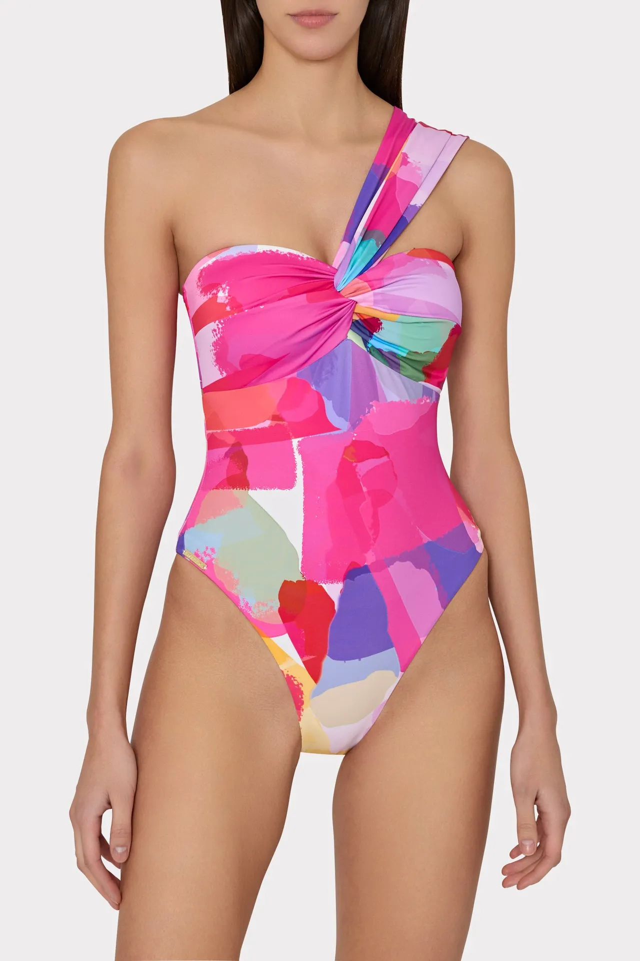 Betsy Rainbow Waterfall Bandeau One Piece Swimsuit