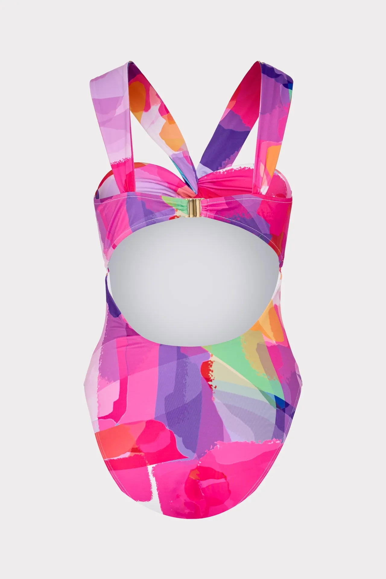 Betsy Rainbow Waterfall Bandeau One Piece Swimsuit