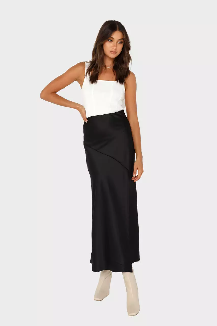 Black Layla Midi Skirt