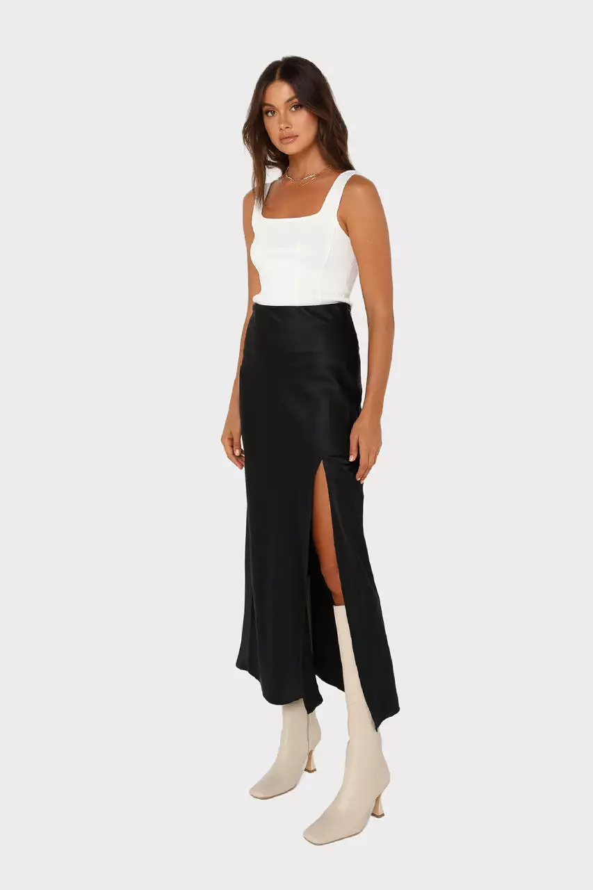 Black Layla Midi Skirt