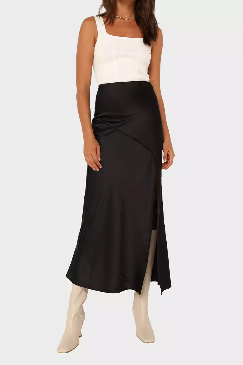 Black Layla Midi Skirt