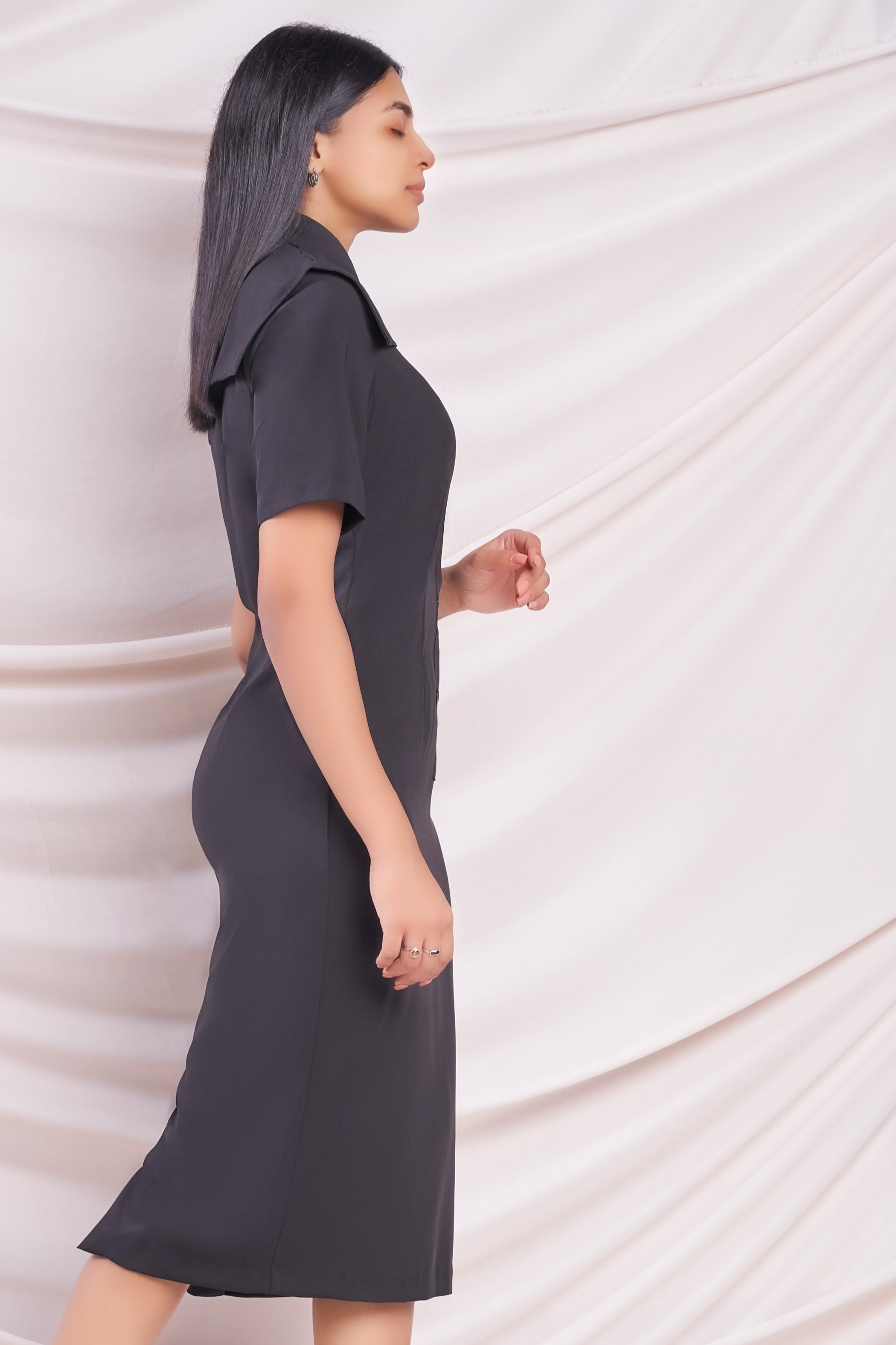 Black Midi Shirt Dress - Shop Now!