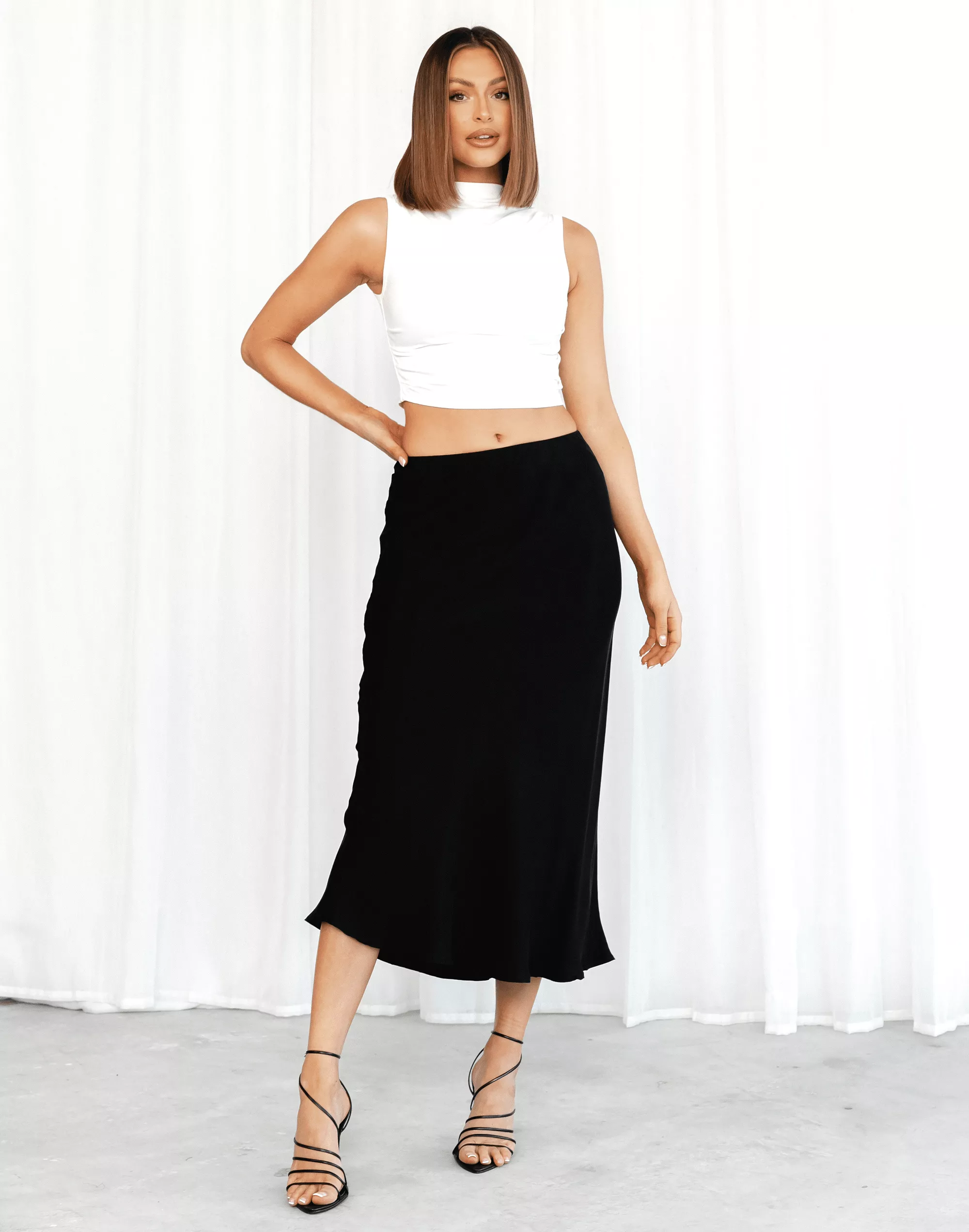 Black Mimi Midi Skirt