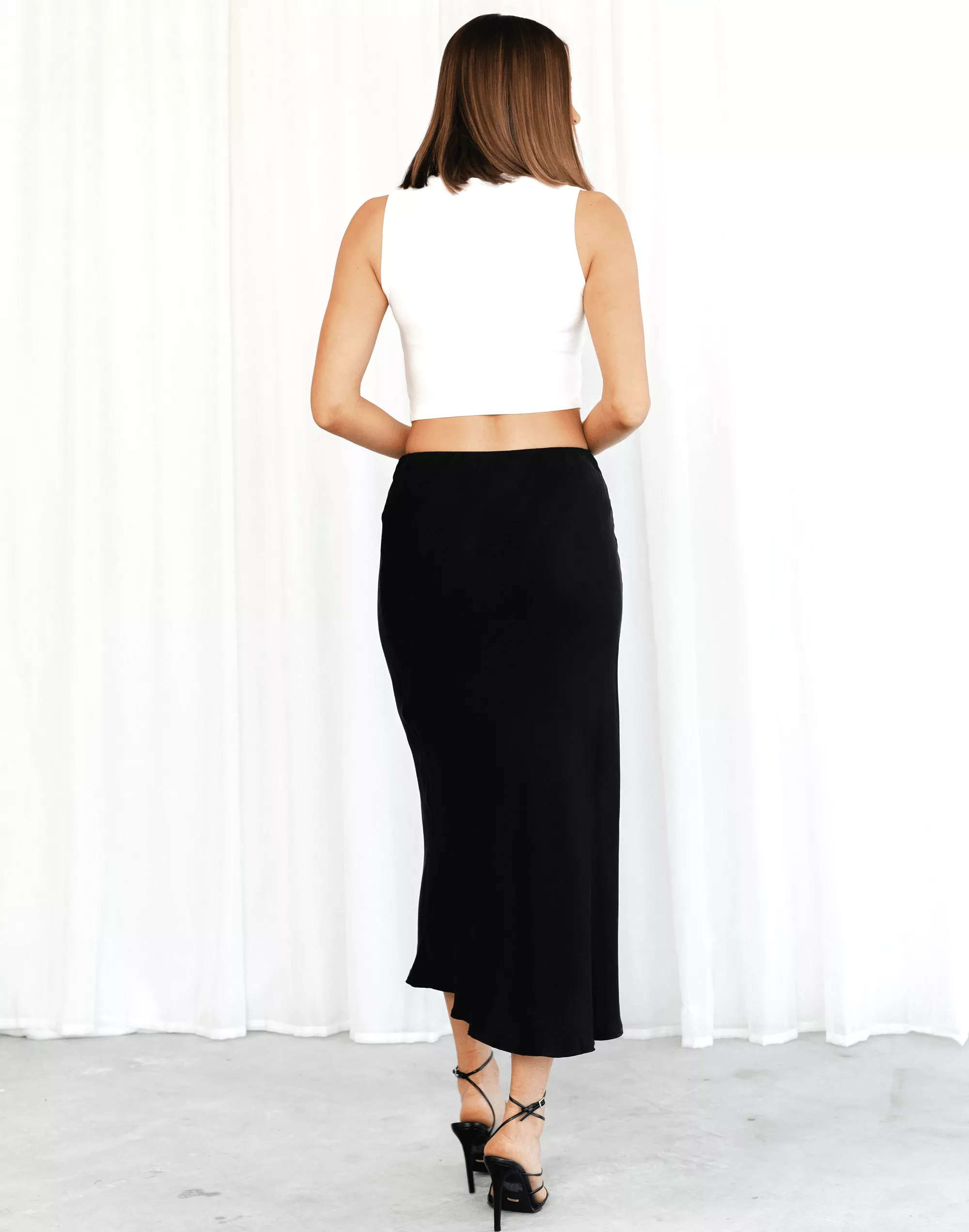 Black Mimi Midi Skirt