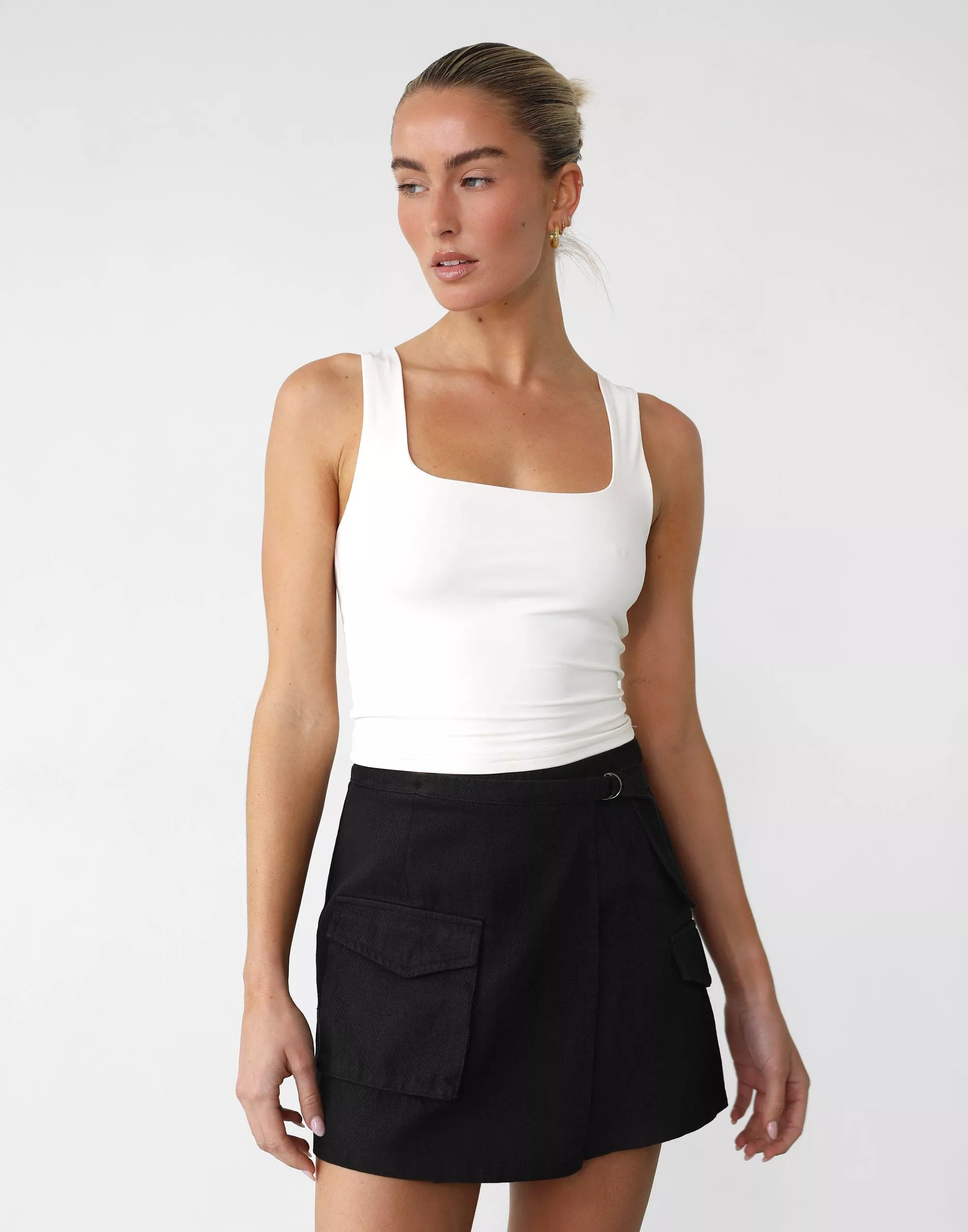 Black Scottie Mini Skirt