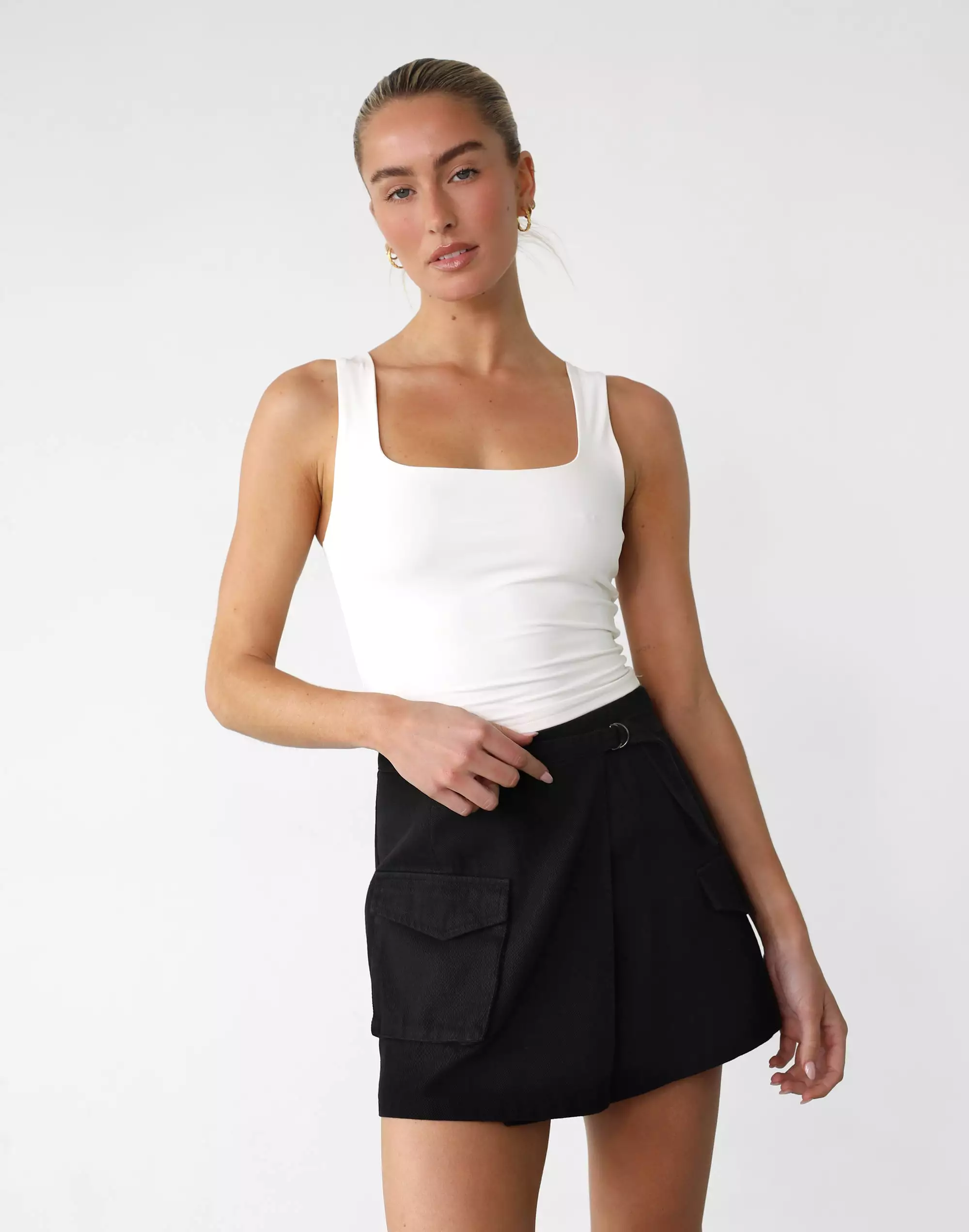 Black Scottie Mini Skirt