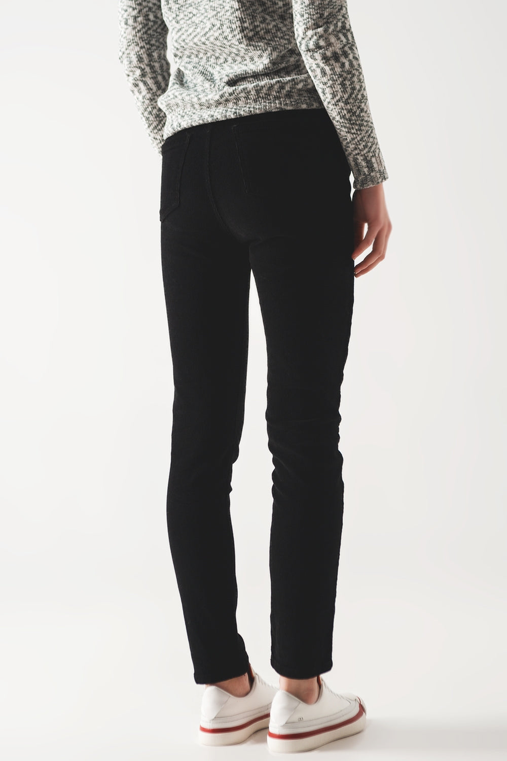 Black Skinny Cord Pants