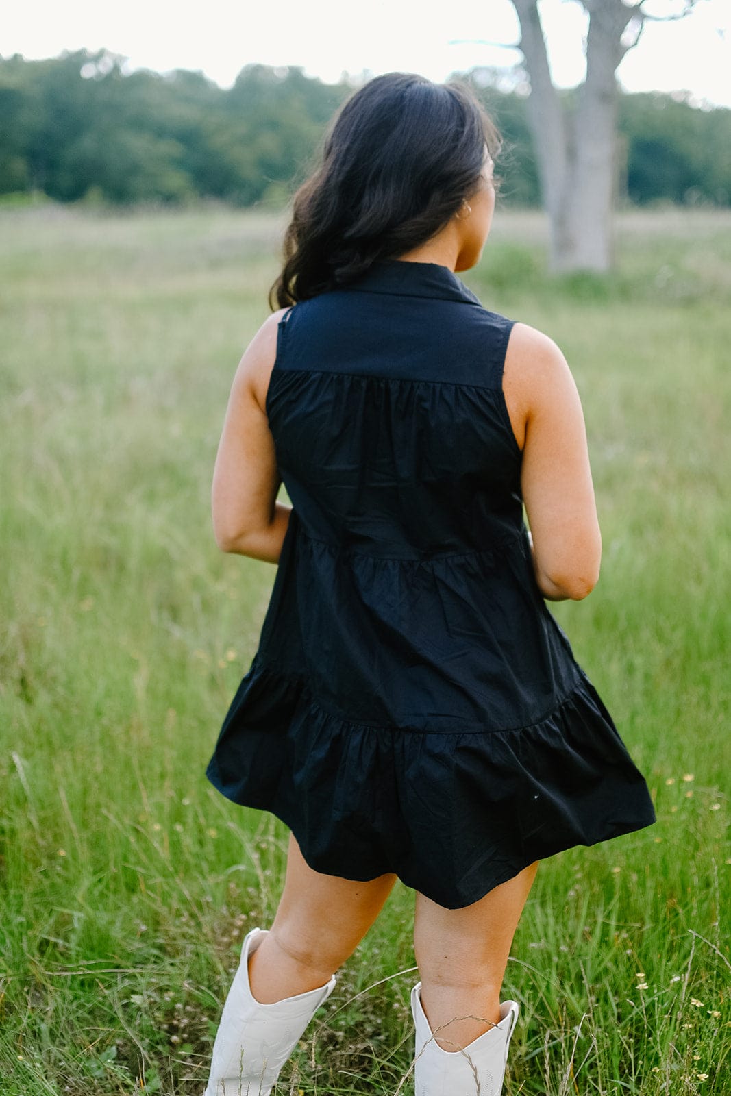 Black Star Patch Sequin Dress