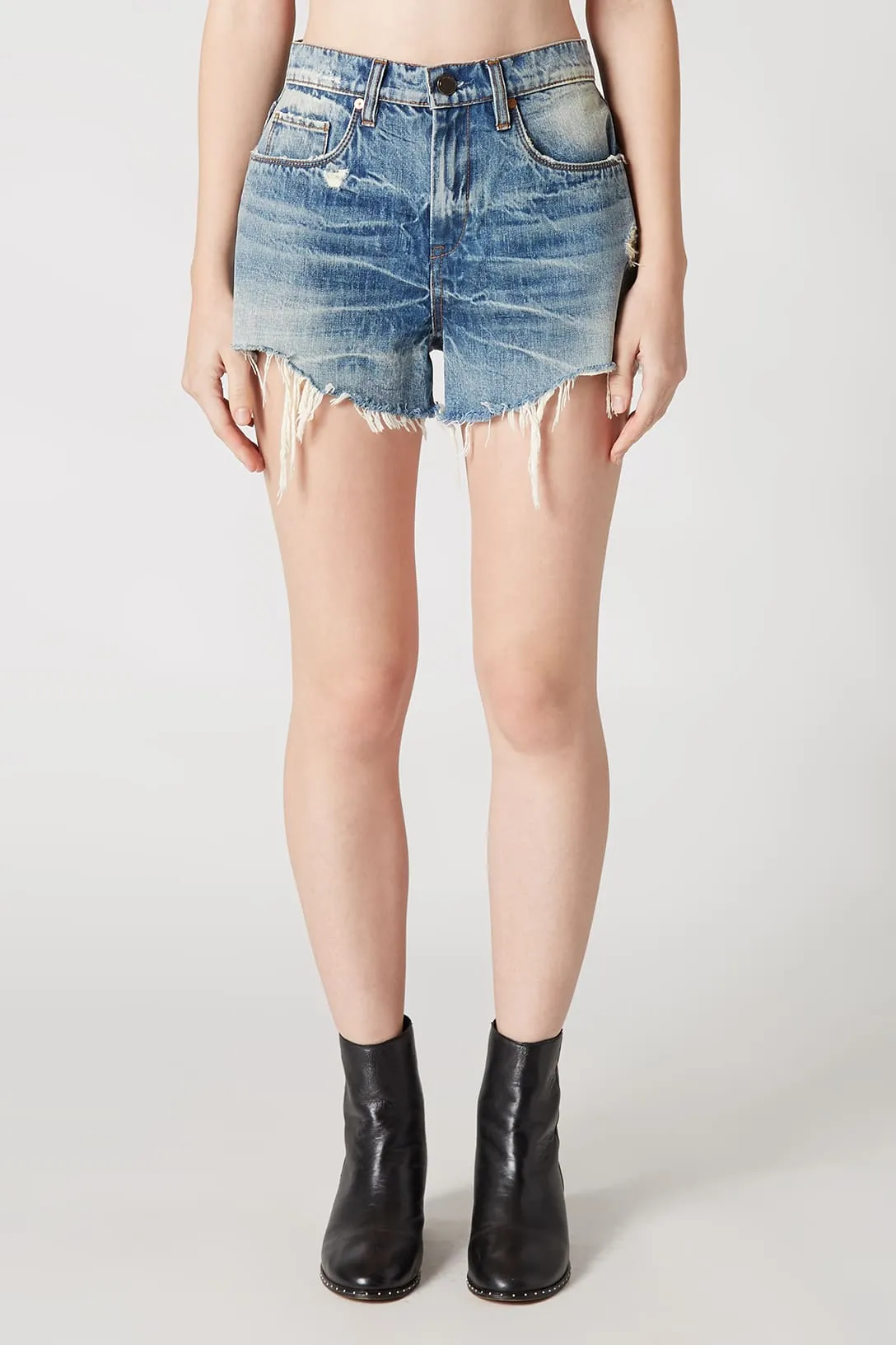 Barrow High Waist Cutoff Denim Shorts by Blank NYC