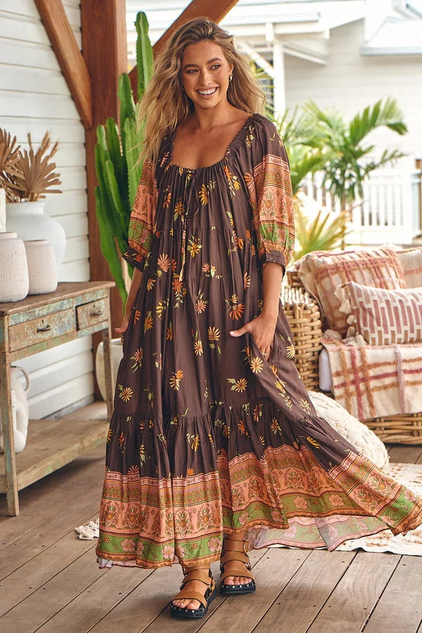 Blossom Maxi Dress - Secret Love => Floral Maxi Dress - Romantic Print