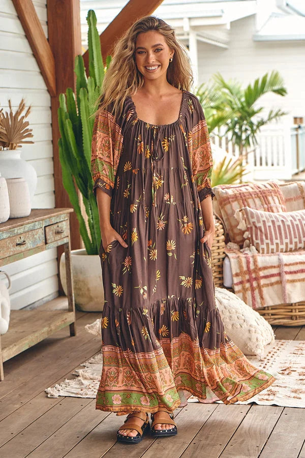 Blossom Maxi Dress - Secret Love => Floral Maxi Dress - Romantic Print