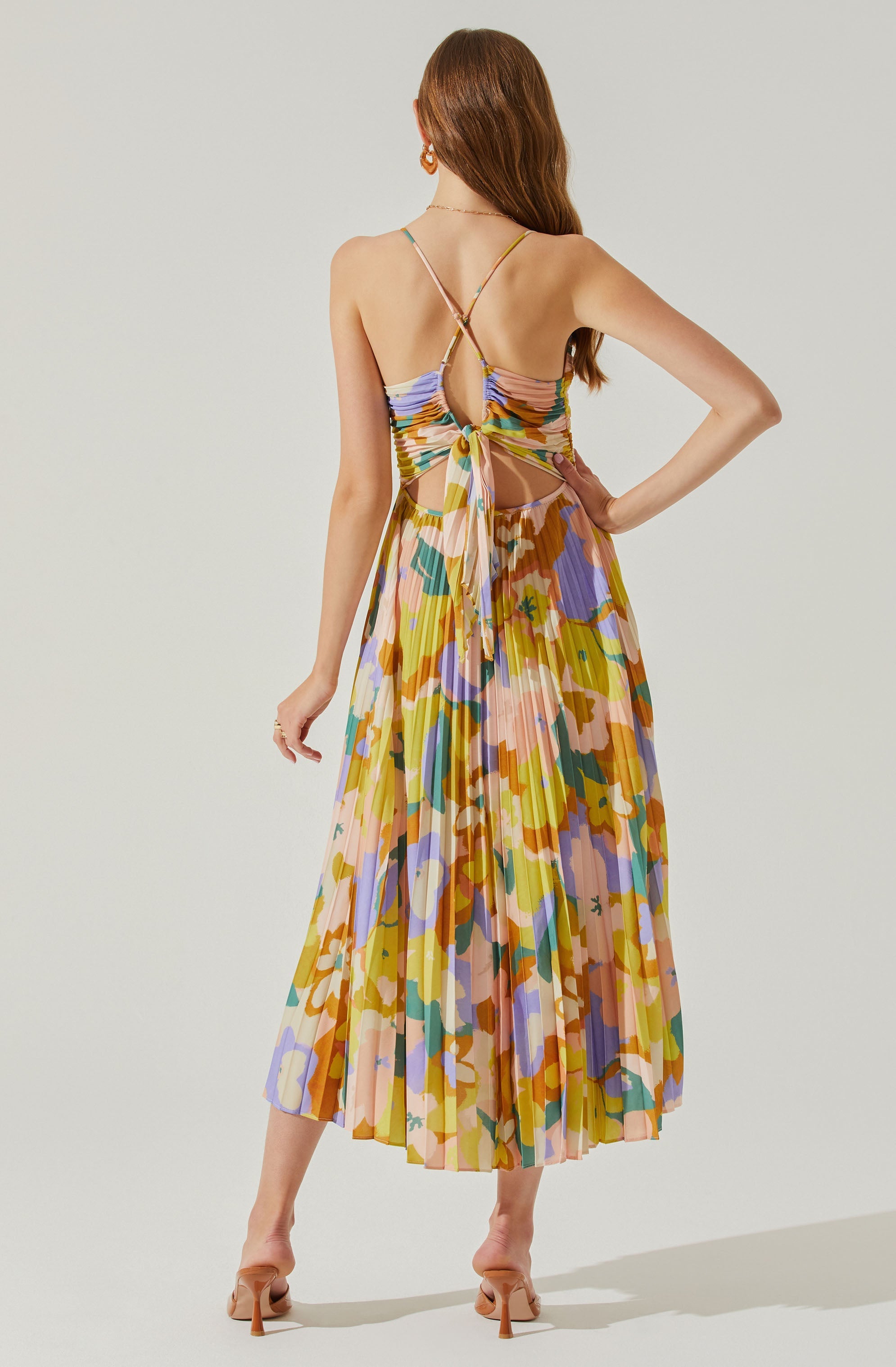 Blythe floral pleated midi dress