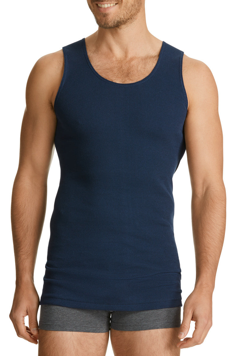 Bonds Men's 2-Pack Navy Chesty Cotton Singlets