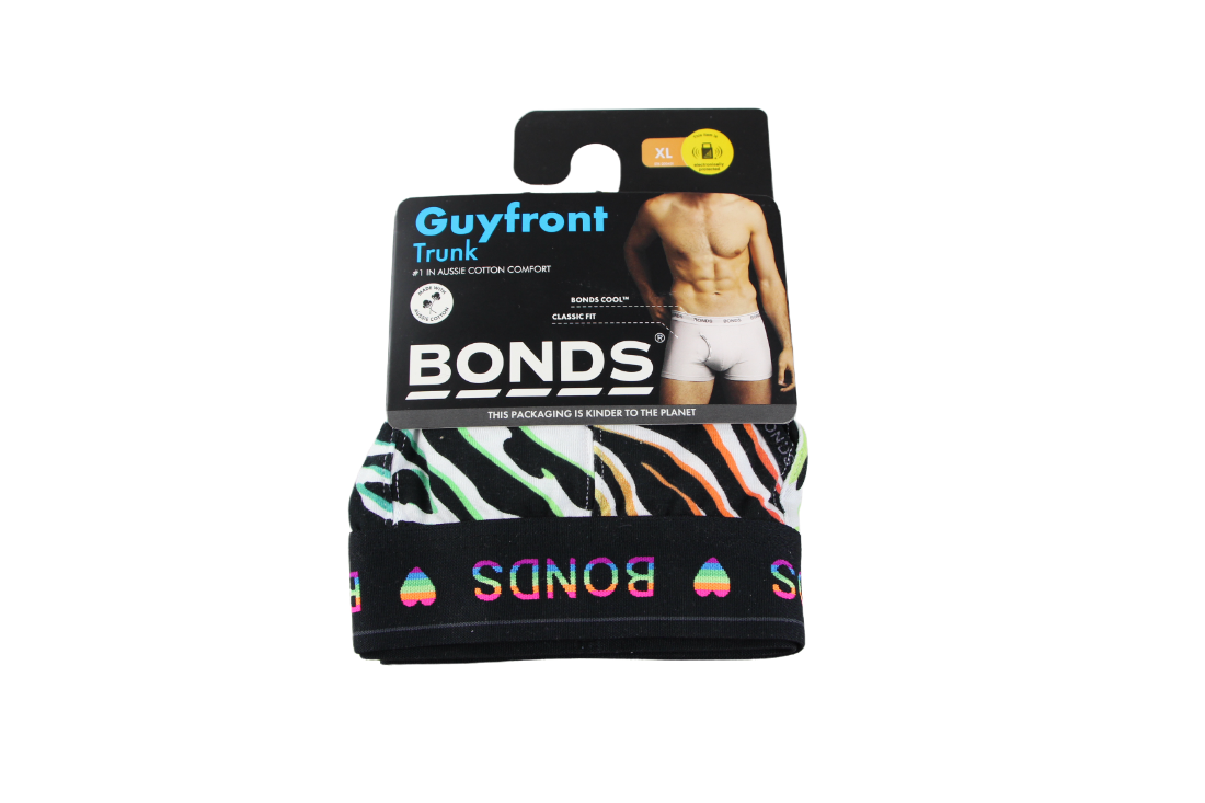 Bonds Mens Guyfront Pride Trunk Underwear Black Multi - Buy 10 Online Now