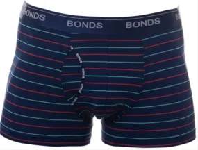 Bonds Microfibre Men's Underwear Trunk in Navy/Red/Aqua Stripes