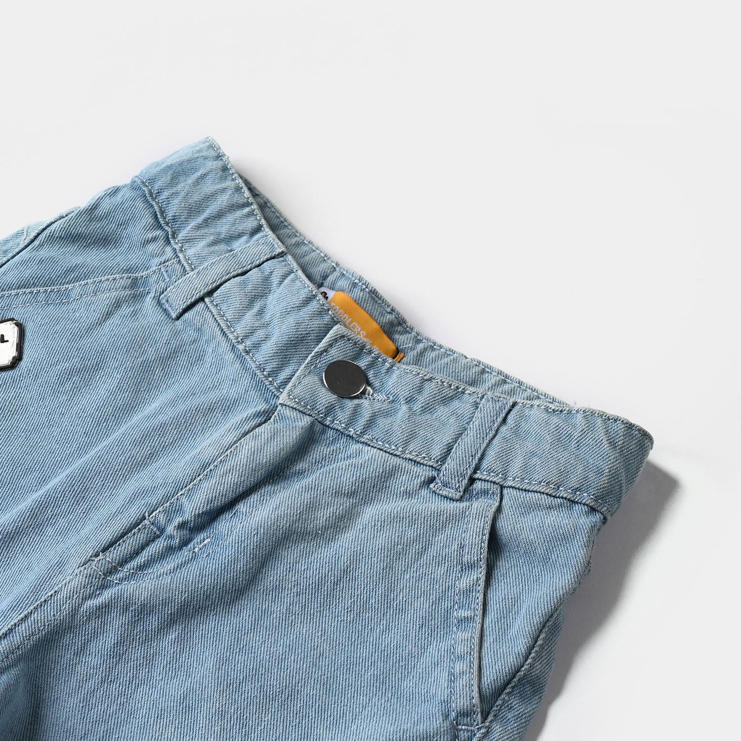 Boys Denim Shorts in Light Blue, Rigid Material - Game Over