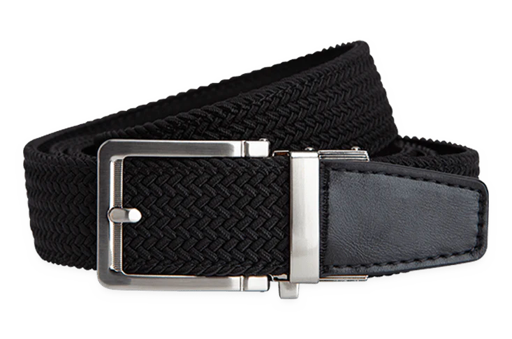 Braided Black Golf Belt with 1 3/8 Strap