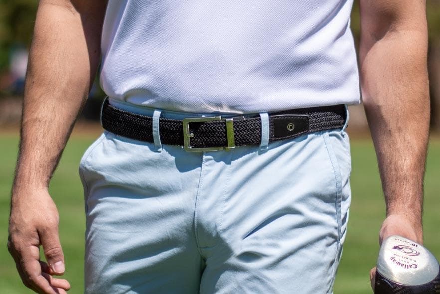 Braided Black Golf Belt with 1 3/8 Strap