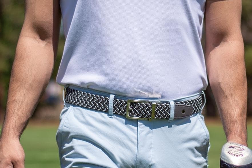 Braided Charcoal Golf Belt 1 3/8 Strap