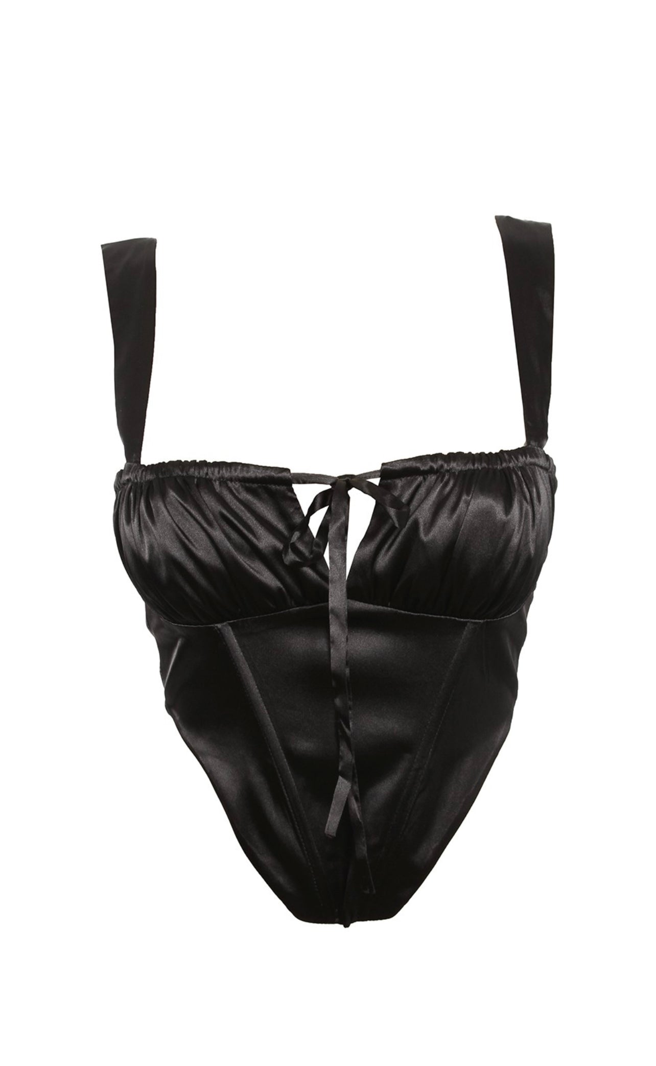 Breeyana Black Satin Corset Bustier